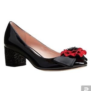 ISO IN SEARCH OF Kate Spade Milford Black Patent Leather Shoes Poppy Size 9